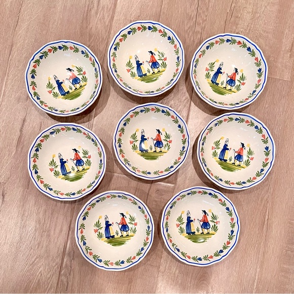 Longchamp Other - 8 PCs Longchamp France Brittany Vegetable‎ Bowl 6” - Lovers Vintage Retired Rare